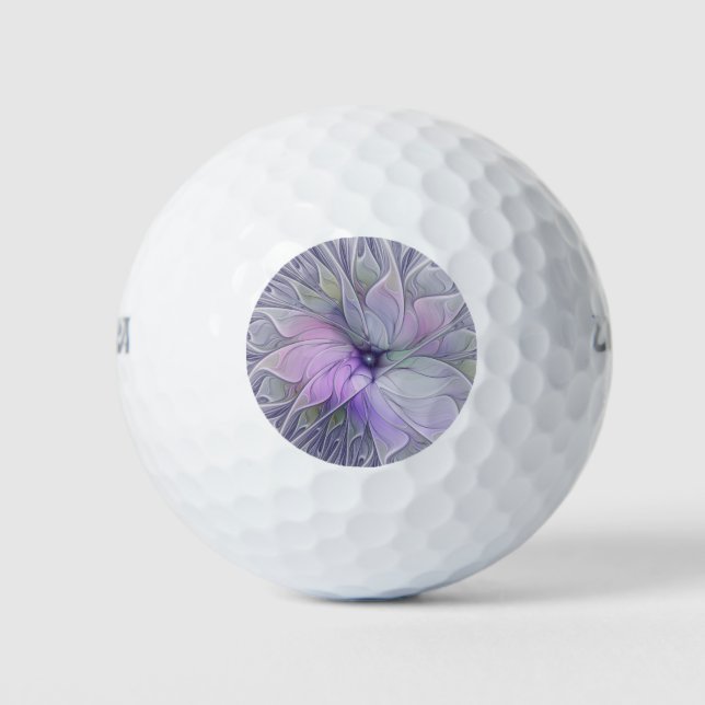Stunning Beauty Modern Abstract Fractal Art Flower Golf Balls (Front)