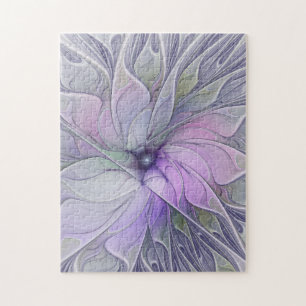Stunning Beauty Modern Abstract Fractal Art Flower Jigsaw Puzzle