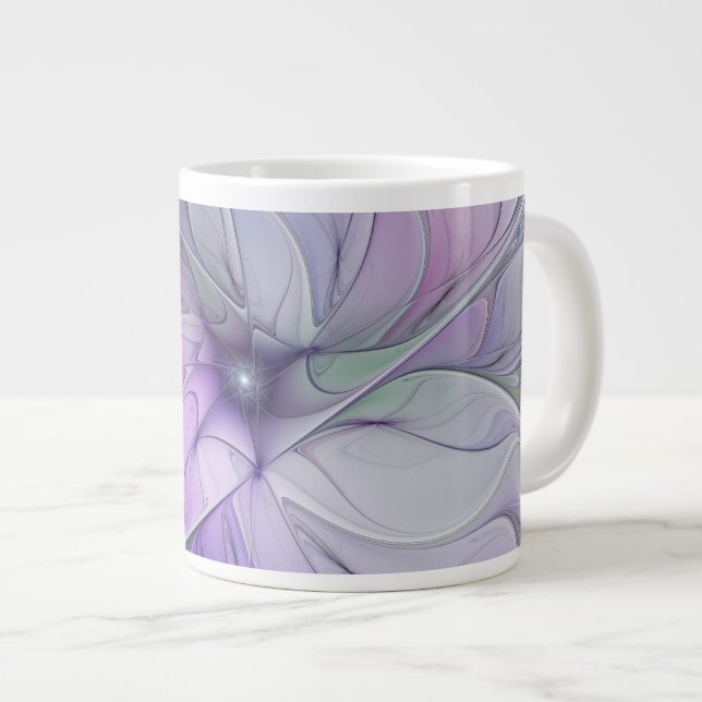 Stunning Beauty Modern Abstract Fractal Art Flower Large Coffee Mug (Front Right)