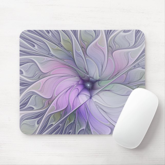 Stunning Beauty Modern Abstract Fractal Art Flower Mouse Mat (With Mouse)