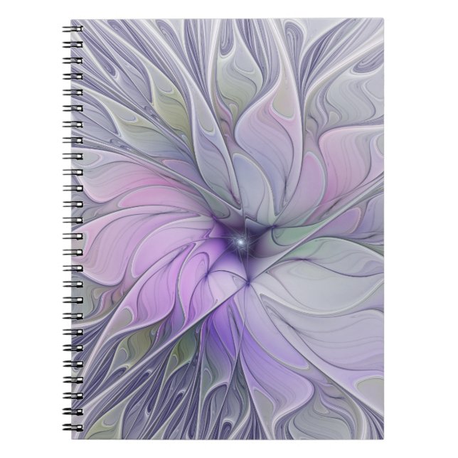 Stunning Beauty Modern Abstract Fractal Art Flower Notebook (Front)