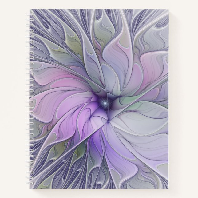 Stunning Beauty Modern Abstract Fractal Art Flower Notebook (Front)