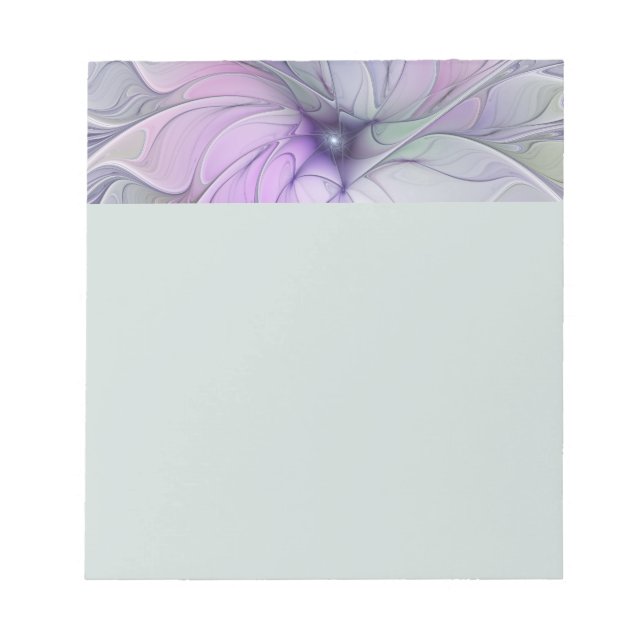 Stunning Beauty Modern Abstract Fractal Art Flower Notepad (Front)