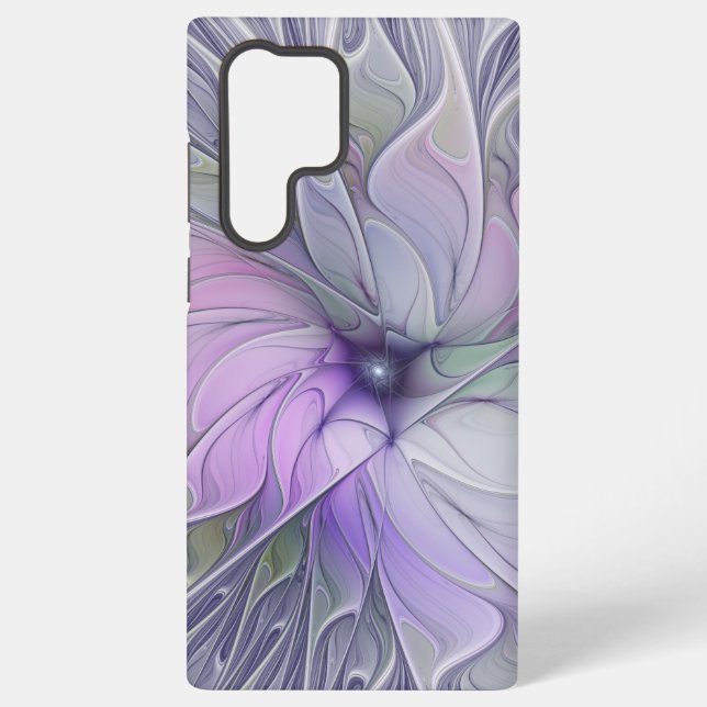 Stunning Beauty Modern Abstract Fractal Art Flower Samsung Galaxy S22 Ultra Case (Back)