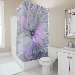 Stunning Beauty Modern Abstract Fractal Art Flower Shower Curtain