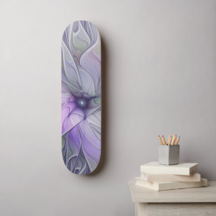 Stunning Beauty Modern Abstract Fractal Art Flower Skateboard