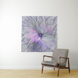 Stunning Beauty Modern Abstract Fractal Art Flower Tapestry