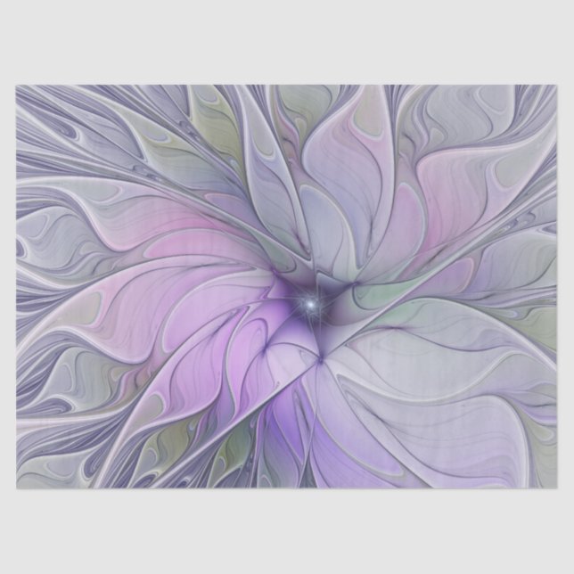 Stunning Beauty Modern Abstract Fractal Art Flower Tissue Paper (Front)