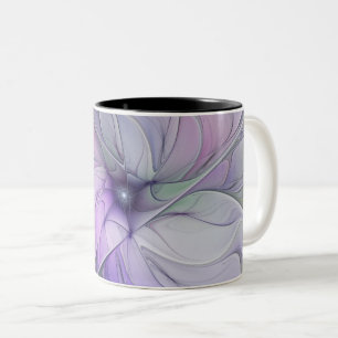 Stunning Beauty Modern Abstract Fractal Art Flower Two-Tone Coffee Mug