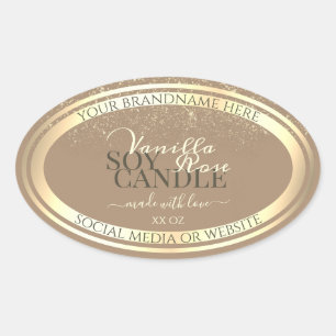 Stunning Beige Product Packaging Labels Gold Frame