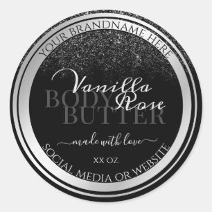 Stunning Black and Silver Product Packaging Labels