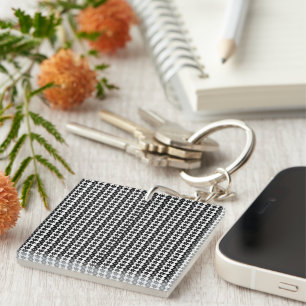Stunning Black and White Abstract Dots Background  Key Ring