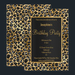 STUNNING BLACK & GOLD 2 LEOPARD BIRTHDAY  INVITATION<br><div class="desc">CUSTOM BLACK AND GOLD LEOPARD INVITATION PRINT DESIGN FABULOUS FIFTY PARTY OR ANY AGE INVITATION ELEGANT AND STYLISH AND CAN BE CHANGED FOR ANY AGE</div>