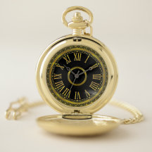 Stunning Black Gold Pocket Watch
