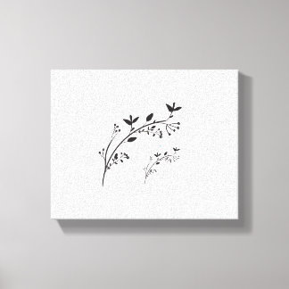 Stunning black leaf stem canvas print