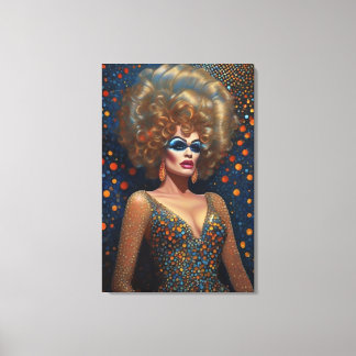 Stunning Blonde Bombshell Drag Queen Portrait Canvas Print