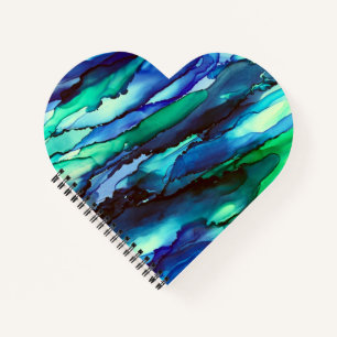 Stunning Blue Alcohol Ink Painting Notebook