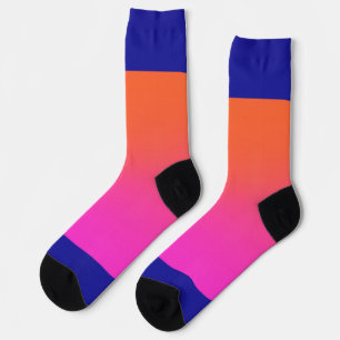 Stunning Blue Pink Orange Gradient Crew Socks