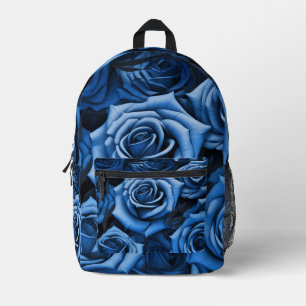 Stunning blue roses printed backpack