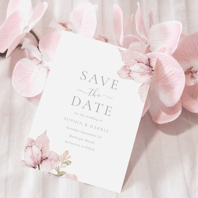 Stunning Blush Floral Elegance Wedding Save The Date (Creator Uploaded)