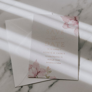 Stunning Blush Floral Wedding Save The Date