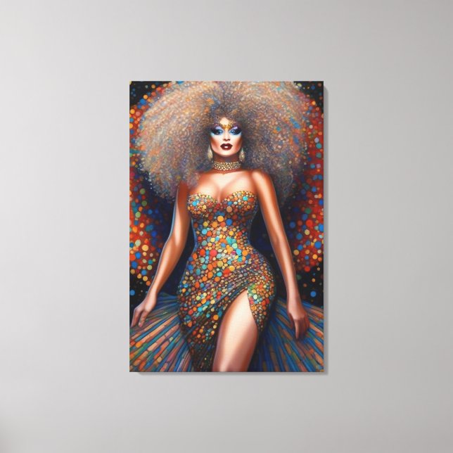 Stunning Bombshell Drag Queen Portrait Canvas Print (Front)