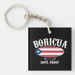 Stunning Boricua Puerto Rico 100% Key Ring