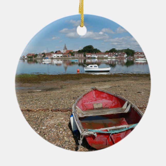 Stunning Bosham Harbour England Ceramic Tree Decoration (Back)