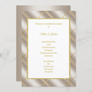 STUNNING BRONZE METALLIC WEDDING INVITATION