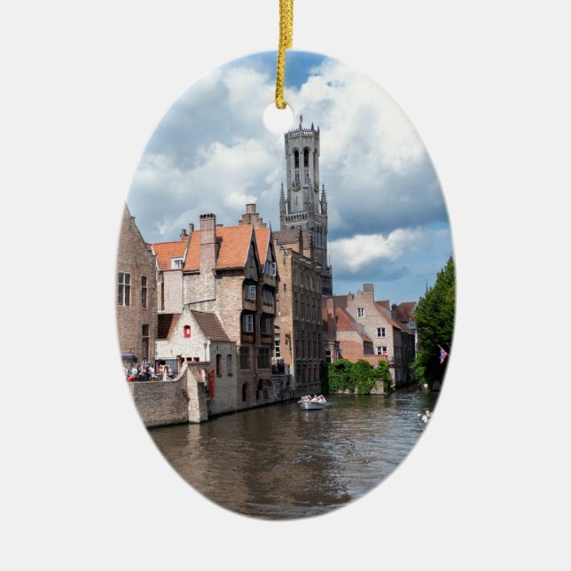 Stunning! Bruges - Belgium Ceramic Tree Decoration (Front)