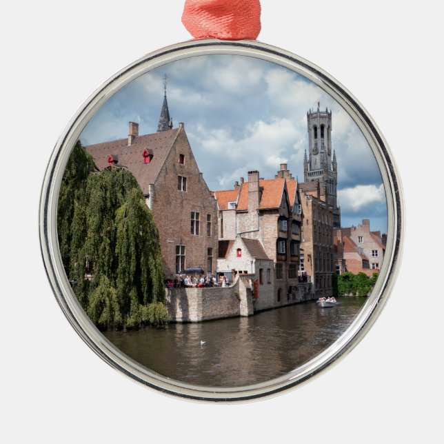 Stunning! Bruges - Belgium Metal Tree Decoration (Front)