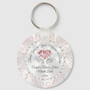 Stunning Cheap Personalised Wedding Favours, Blush Key Ring