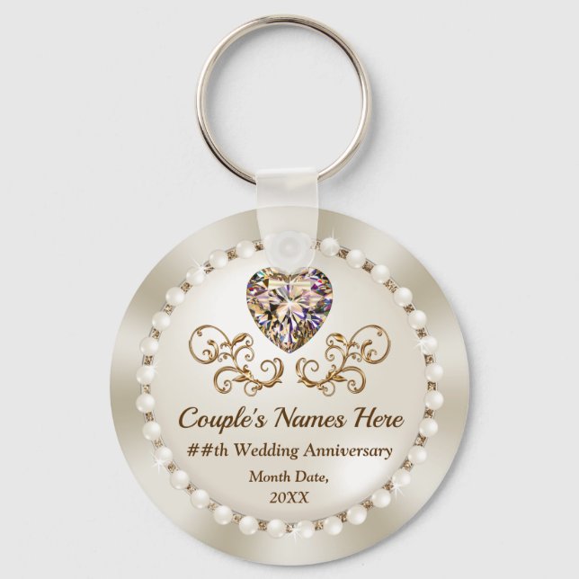 Stunning Cheap, Wedding Anniversary Party Favours Key Ring (Front)
