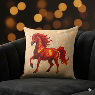 Stunning Chinese Year of the Fire Horse 2026 Cushion