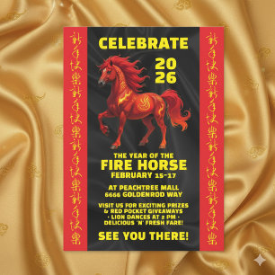 Stunning Chinese Year of the Fire Horse 2026 Invitation