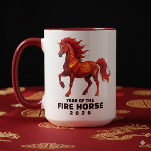 Stunning Chinese Year of the Fire Horse 2026 Mug