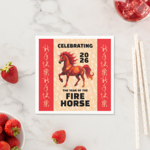 Stunning Chinese Year of the Fire Horse 2026 Napkin