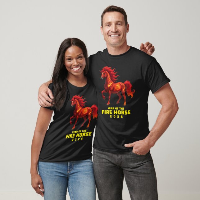 Stunning Chinese Year of the Fire Horse 2026 T-Shirt (Unisex)
