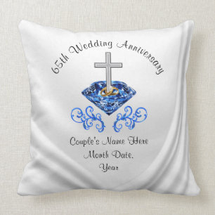 Stunning Christian 65th Wedding Anniversary Gifts Cushion