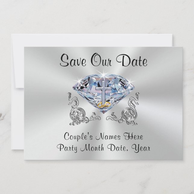 Stunning Christian Save the Date Cards Personalise (Front)