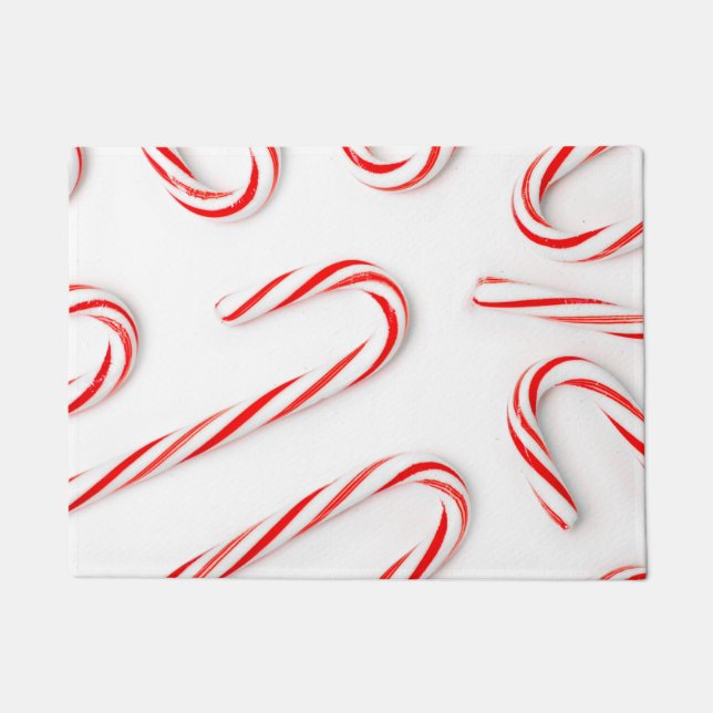 Stunning Christmas Candy Canes Doormat (Front)