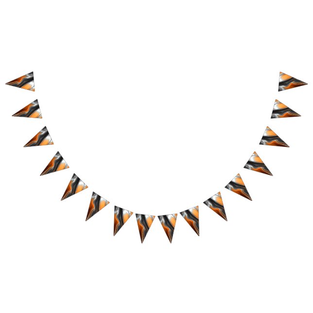 Stunning chrome-orange fractal abstract bunting  (All)