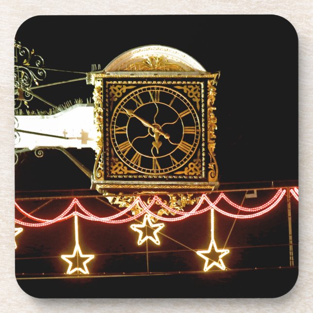 Stunning Clock at Xmas Coaster (Front)