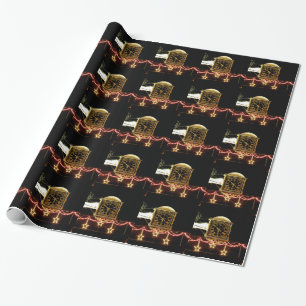 Stunning Clock at Xmas Wrapping Paper