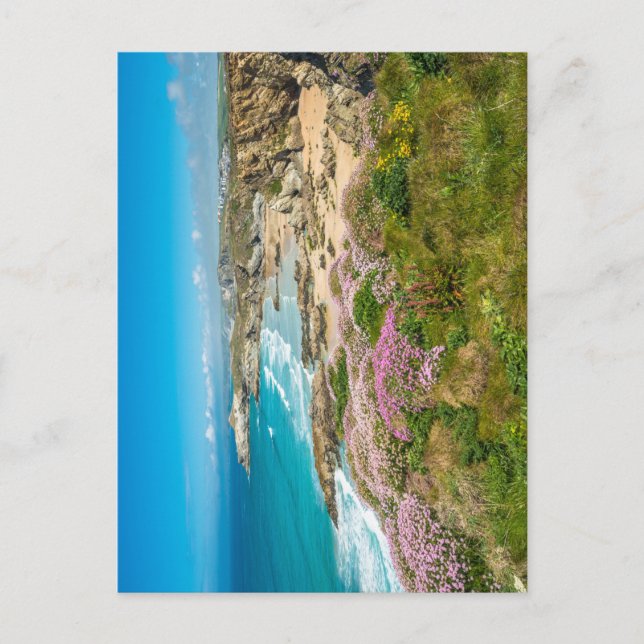 Stunning coastal scenery with Newquay beach Postcard (Front)