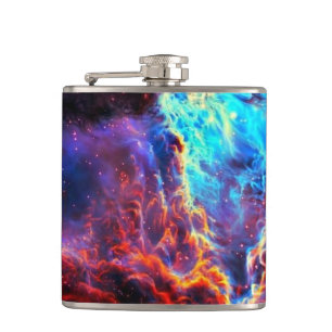 Stunning Colour Composite Star Nebula Hip Flask