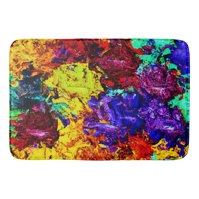 Stunning Colourful Abstract Pattern Bath Mat (Front)