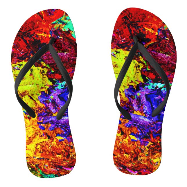 Stunning Colourful Abstract Pattern Flip Flops (Footbed)