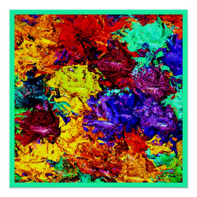 Stunning Colourful Abstract Pattern Poster (Front)