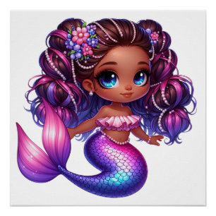 Stunning, Colourful Mermaid Poster